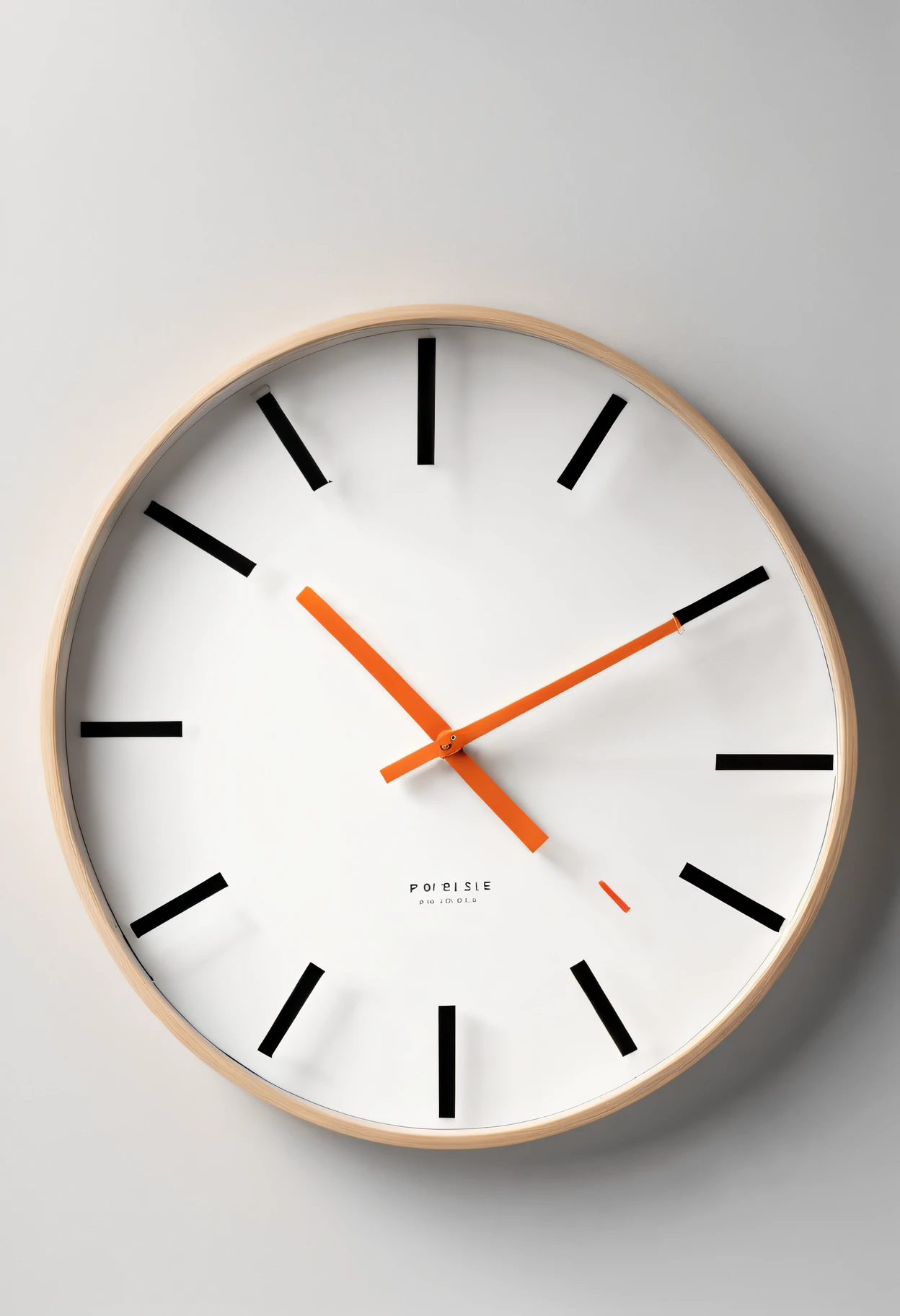 A minimalist style clock design, featuring clean lines, uncluttered surfaces, and a color scheme. The clock may have a sleek and understated appearance, with minimalistic details and a focus on functionality. Its design might prioritize geometric shapes and neutral colors, exuding a sense of modern elegance and simplicity.