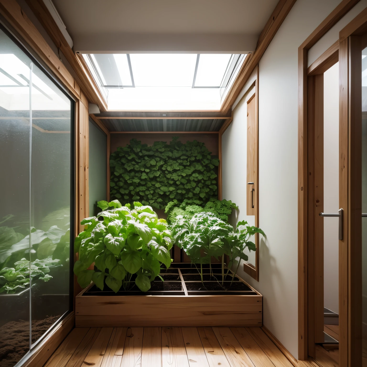 super high quality, minimalism, solitary confinement, indoor vegetable garden, self-sufficiency