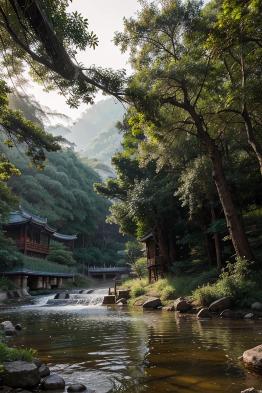 Ancient Chinese forest landscape