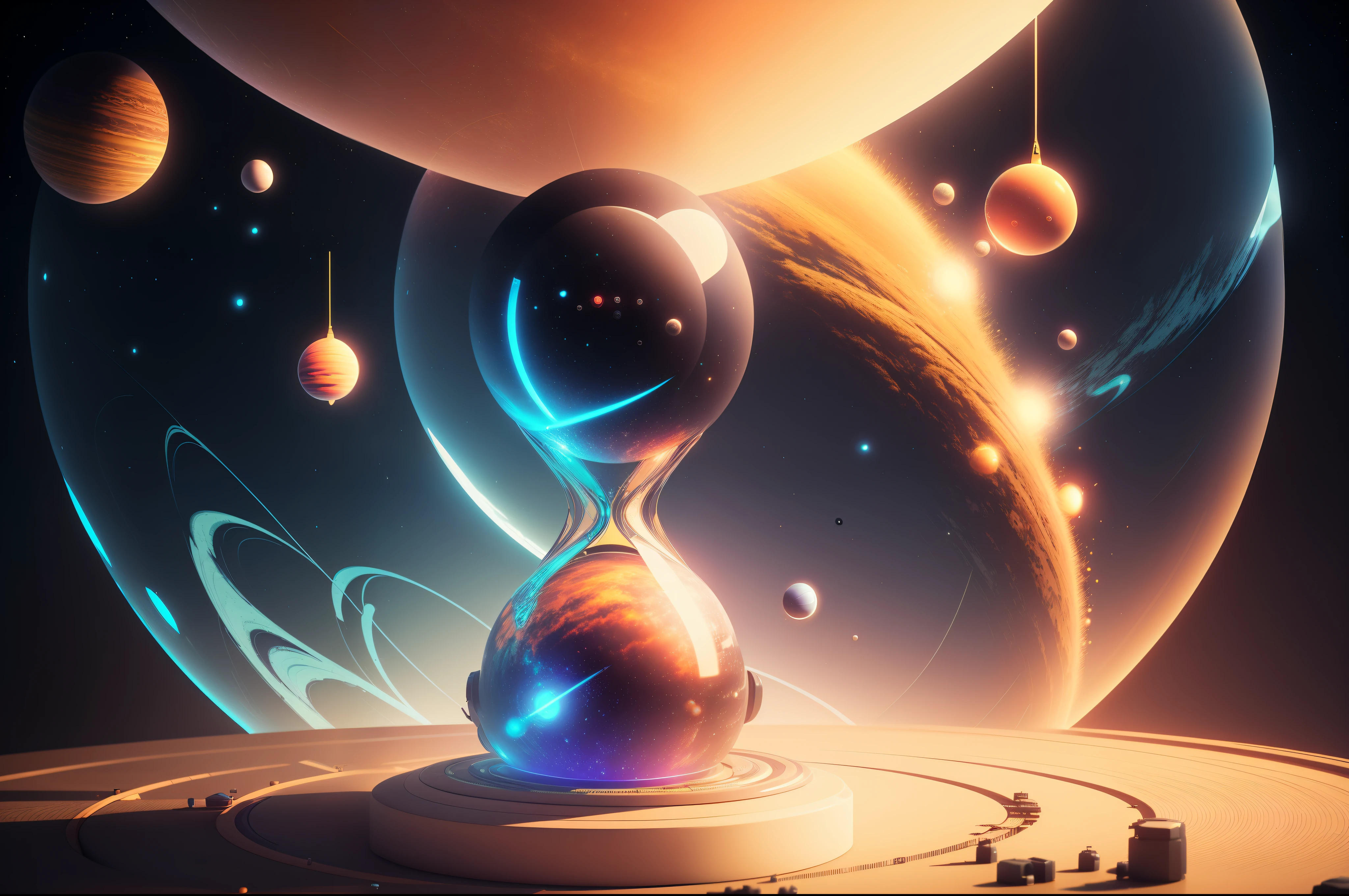 a close up of a clock with a planet in the background, 3 d render beeple, beeple daily art, surrealism 8k, beeple art, artgem and beeple masterpiece, 3d digital art 4k, by Beeple, 8k stunning artwork, beeple artwork, beeple masterpiece