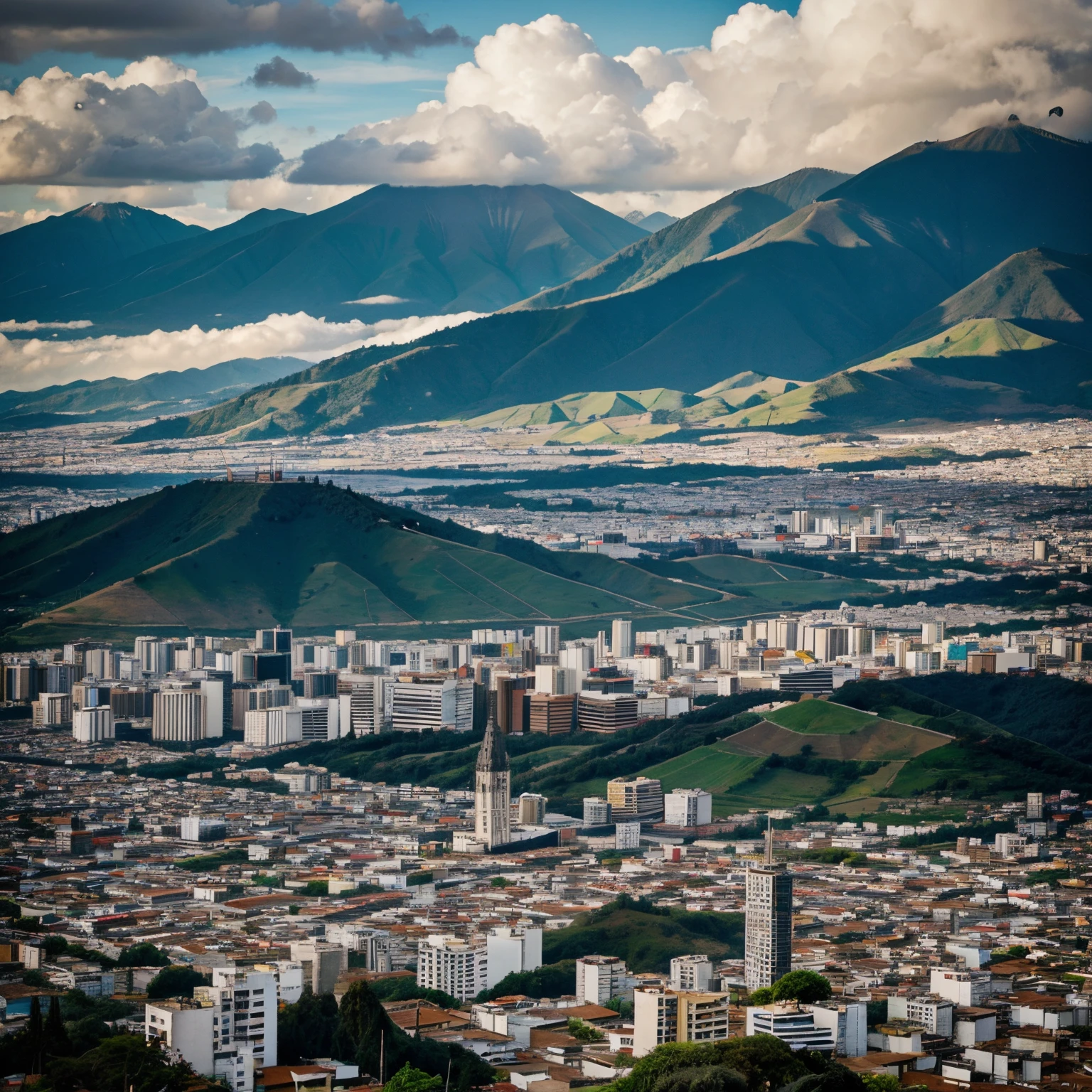 Ciudad de Quito con sus habitantes