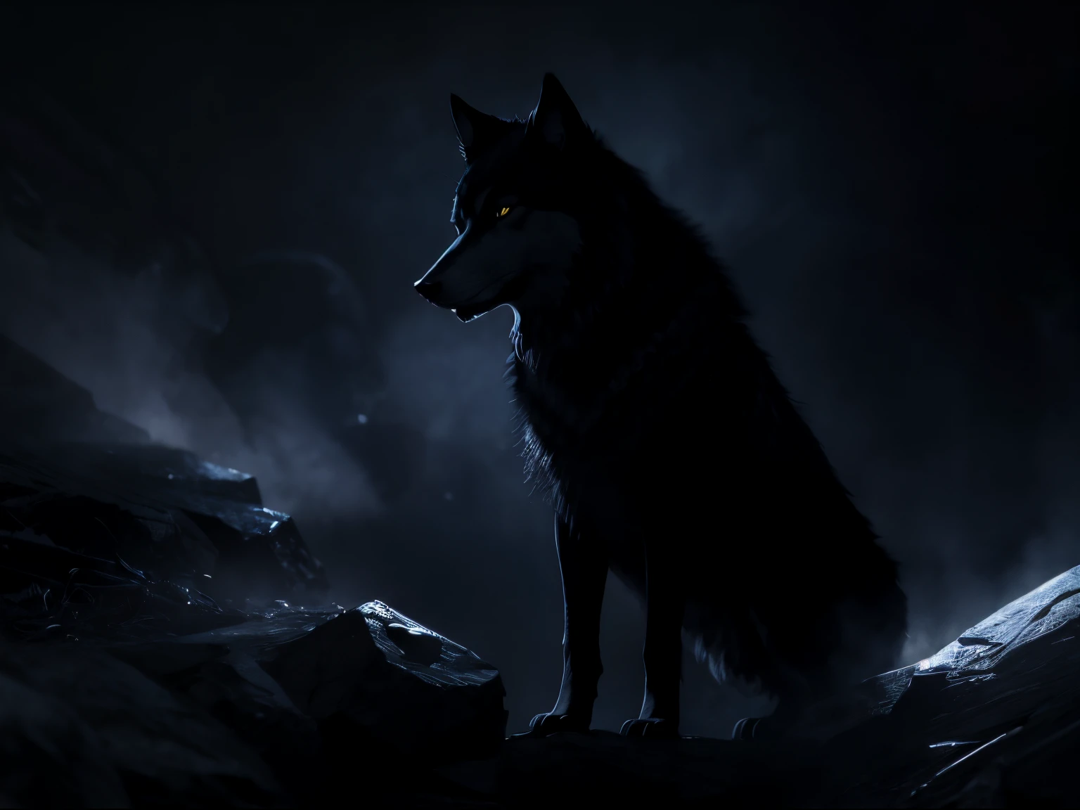 dark wolf transparent background