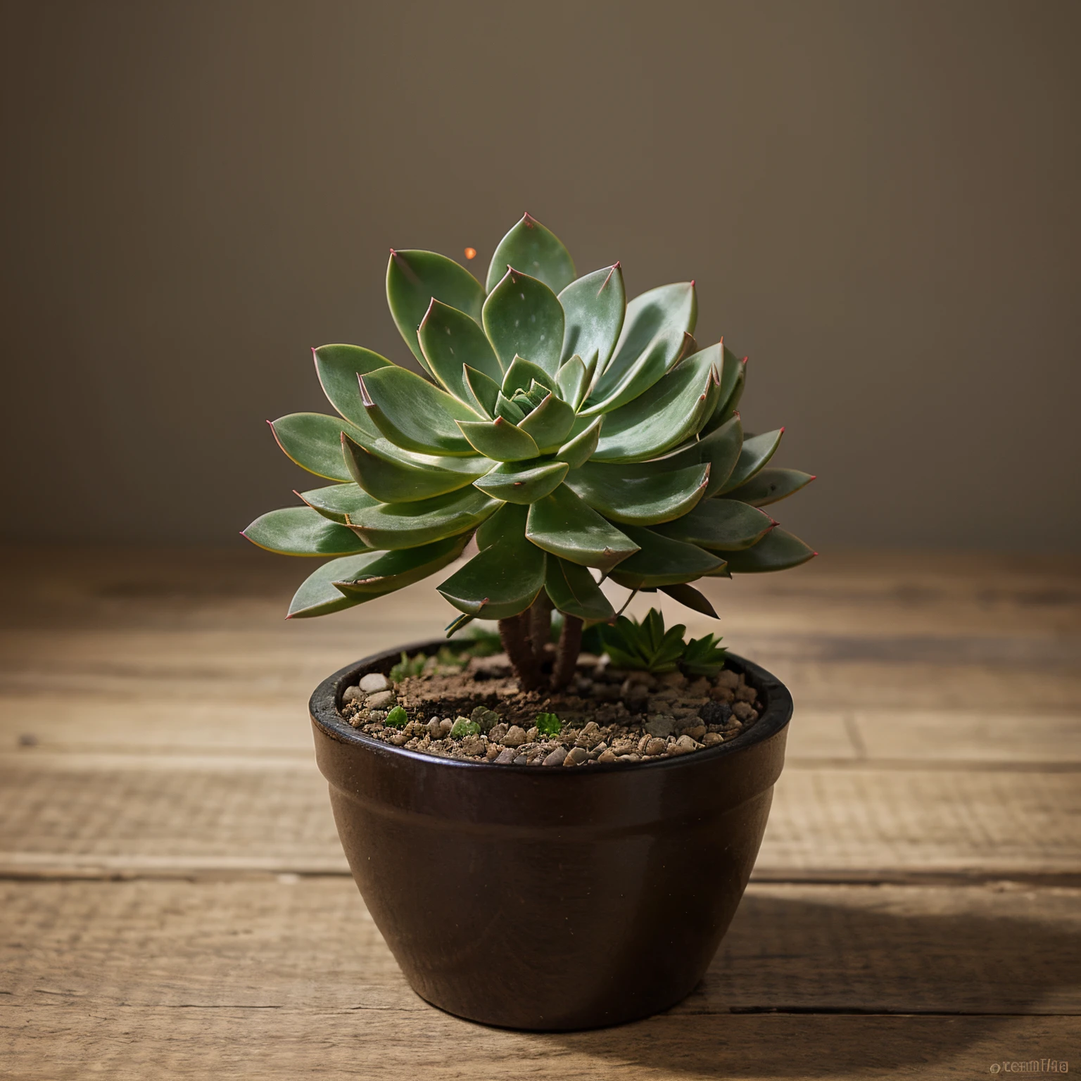 “Create a realistic image of a succulent plant with a flower.”