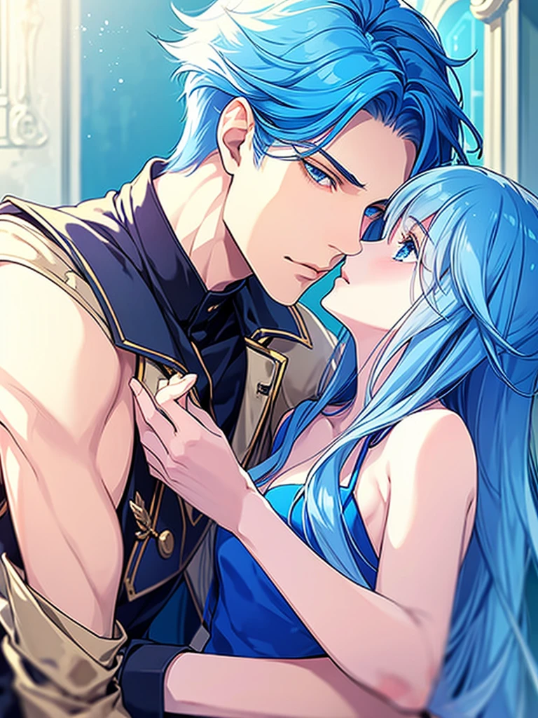 Humanizes the planet Neptune and Uranus (let Neptune be a woman and Uranus be a man) and that they are embraced ,both are smiling