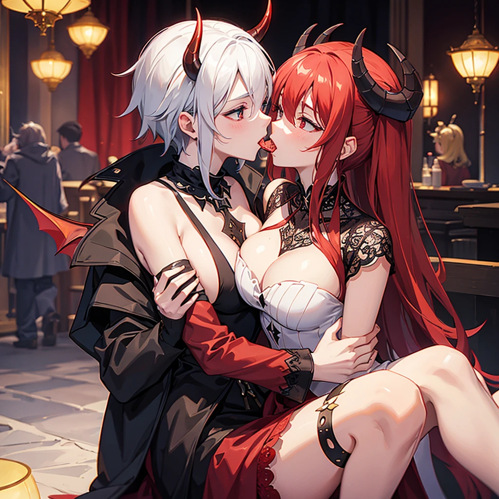 Demon king and Demon queen kissing