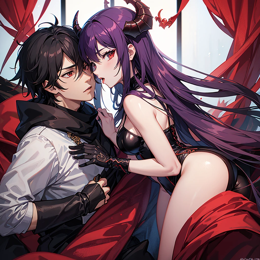 Demon king and Demon queen kissing