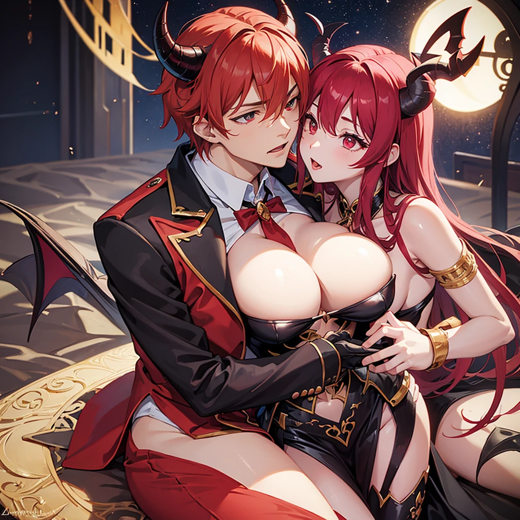 Demon king and Demon queen kissing