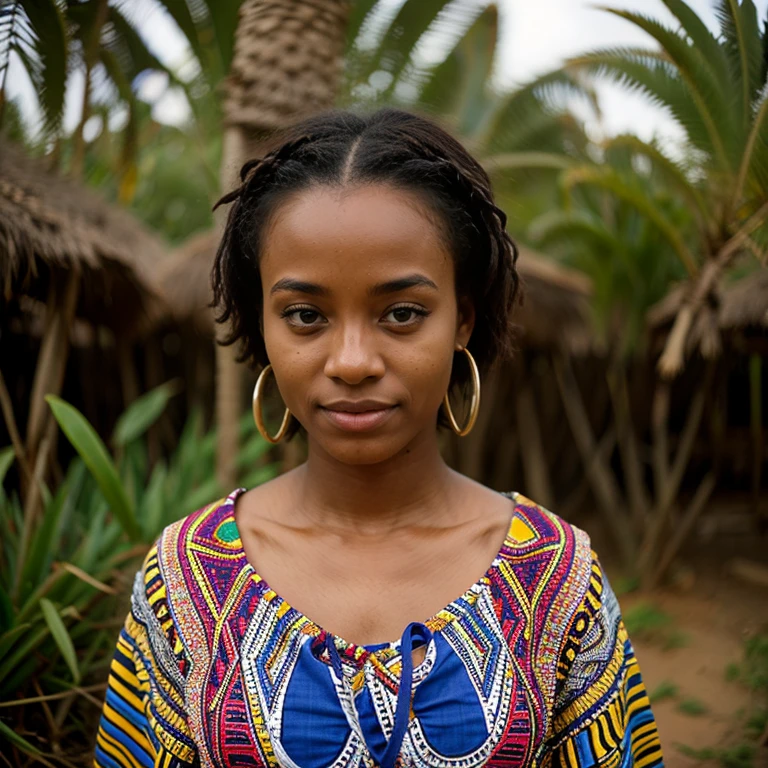 une fille africaine de 23 realiste en tissus couleur