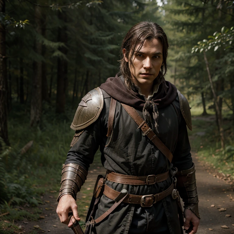 Dungeons and Dragons variant human ranger with a bow based on Roland from The Dark Towers series.