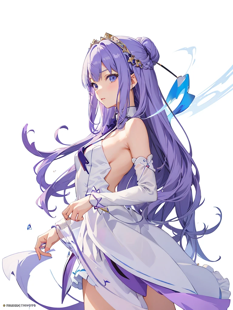 Anime girl with long white-purple hair and blue eyes in a purple dress, crisp clear rpg portrait, Smooth Anime CG Art, anime moe art style, detailed portrait of an anime girl, render of april, portrait of cute anime girlbabes, Beautiful Anime Portrait, Anime visuals of cute girls, Portrait Anime Girl, portrait of anime girl, anime character portrait, made with anime painter studio,Generate a body based on a face image, whole body, one girl, more_details:-1, more_details:0, more_details:0.5, more_details:1, more_details:1.5, (simple backgroundwhite background:1.5) full body standing looking at viewer solo