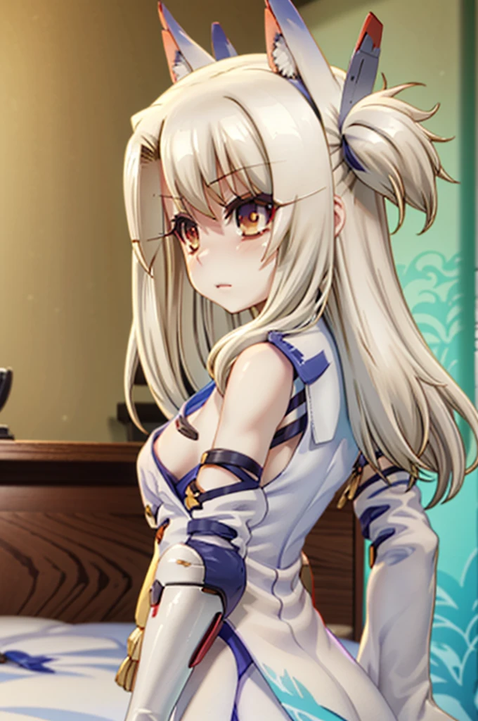 Illustration, (((1girl))), {{{fusion}}}, (((illyasviel von einzbern))), (((kaga (azur lane) ))), fox ears, (((mature female))), long hair, huge ass, hotel room, masterpiece, best qualityst, ((masterpiece)), ((best qualityst)), ((ultra detrailed)),  upper body, {{{agglutination}}}, pose With hands on hips, (((look at the person's face))), (((face-to-face look))),