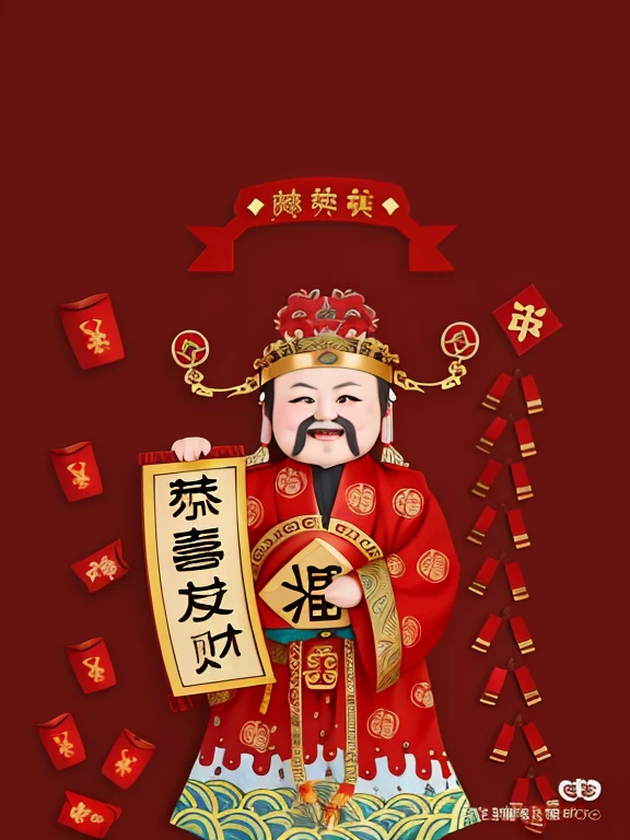 Close-up of person holding scroll with Chinese characters, Wealth, Celebrating Chinese New Year in Shanghai, Inspired by Puhua, Emperor Xuande, Chinese heritage, inspired by Dong Yuan, Chinese traditional, Wearing ancient Chinese clothes, Chinese, God Emperor of Humanity, Chinese traditional clothing, 千 葉 雄 大