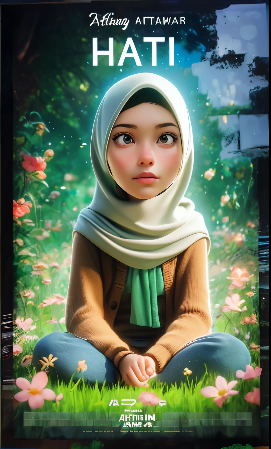 a poster of a young girl sitting on the ground in front of a tree, realism artstyle, potrait, close up potrait, photorealistic!!!!!!! art style, digital art picture, full protrait, 3d portrait, protrait, digital art!!, realistic picture, by Abidin Dino, hyperrealism artstyle, foto realistic, high quality portrait
