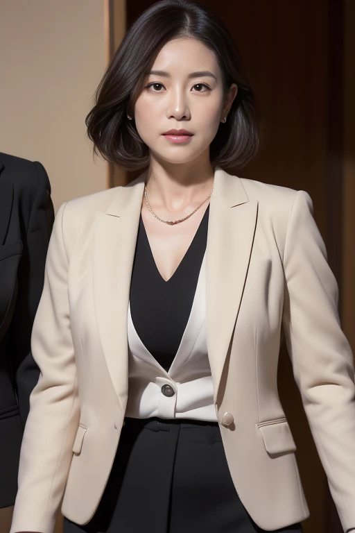 (((1 Japanese 51-year-old woman))), ((Sagging under the eyes)),(((nasolabial folds))),独奏,masutepiece, Best Quality, Photorealsitic, super detailed skin, Sharpen, Perfect Anatomy,Temples in Kyoto,Anatomy,独奏,Longhaire,((old body)), Sagging udder) (thick waist),(flabby body)(,Plump body),bunk butt,Serious look,Mature AV Actress, glamor, A sexy,(((Fair skin with many wrinkles))),small diamond necklace,(((black office lady suit))),skirt by the,(Black high heels),Staring at this,