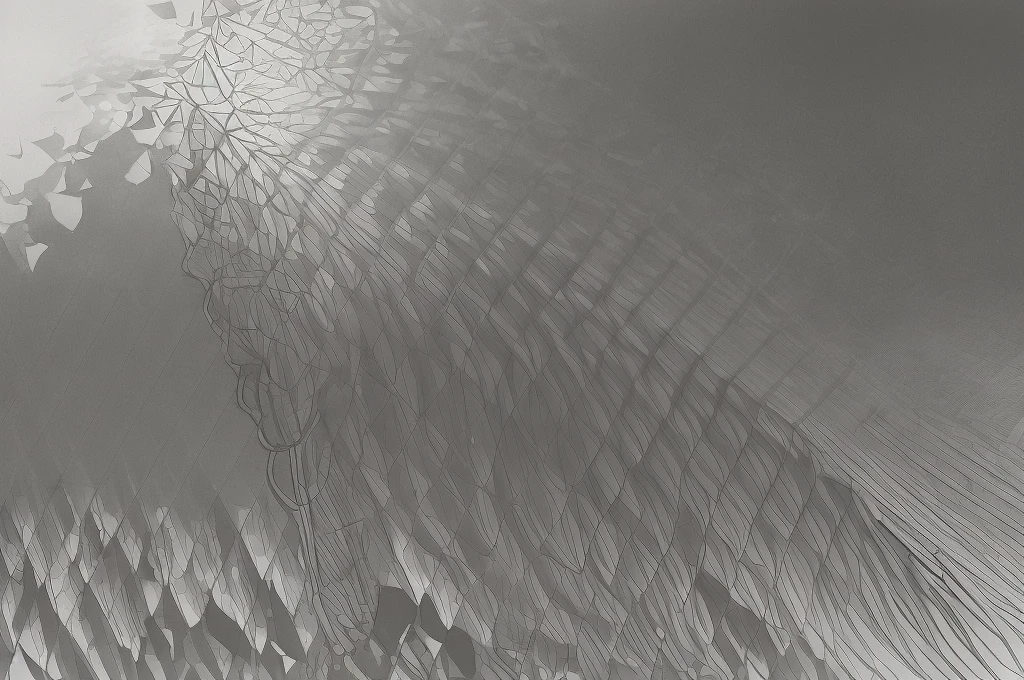 close-up of a black and white drawing of a square, Generative Line Art, 2D генеративное искусство, highly detailed generative art, Generative Art, Abstract drawing, Houdini's algorithm: generative art, parametric flow, mesh structure, Complex drawing, deep complexity, parametric structure, network immersion, coherent image