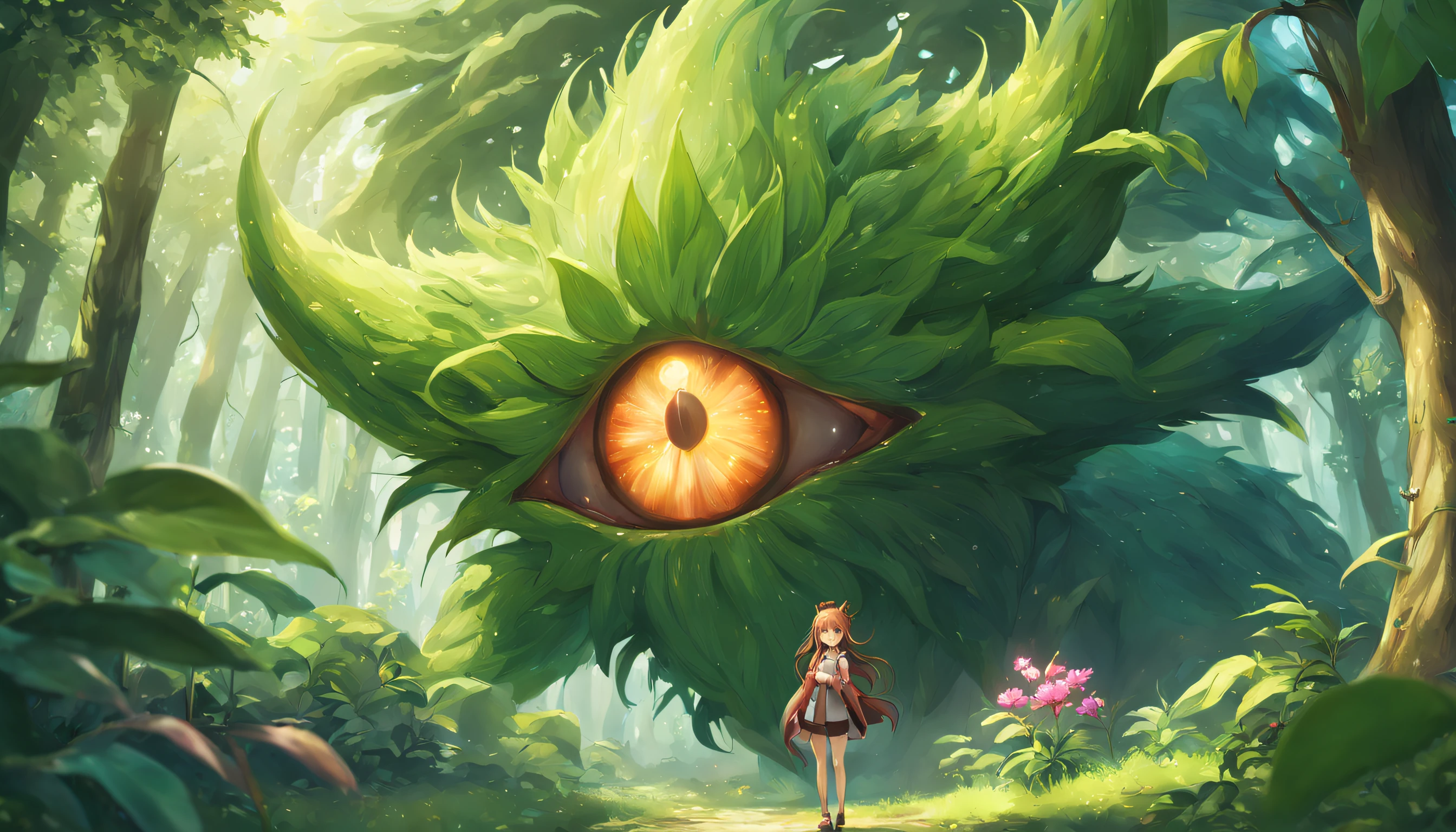 Um monstro em forma de planta, anime isekai

(alta qualidade, 4k, Realistic:1.37), cores vibrantes, olhos e rosto detalhados, texturas parecidas com plantas, Dynamic point of view, Energy posture, Fundo exuberante do jardim, mystic atmosphere, Fantasy lighting, retrato cativante, ethereal essence, design de personagem exclusivo, detalhes intrincados, estilo inspirado em anime, magical transformation, magical aura, Supernatural Experience, estilo de arte imersivo, vivid vegetation, poderes sobrenaturais, dramatic shading, cores contrastantes, strong presence, energia vibrante, intricate features of plants, realism rendering, cena hipnotizante.