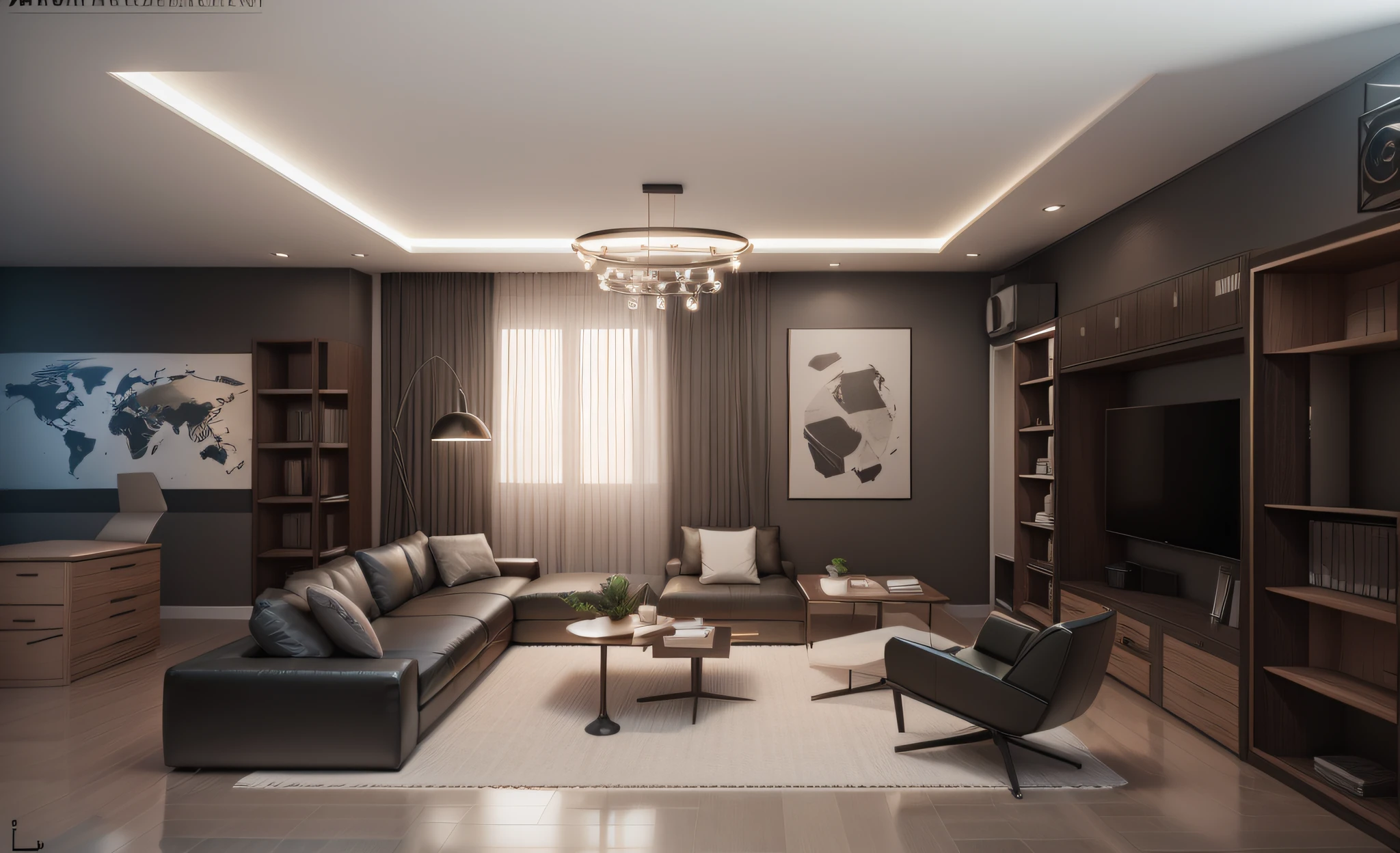 arquitetura 3D,escrivaninha luxo ,Book Archives,office for profession