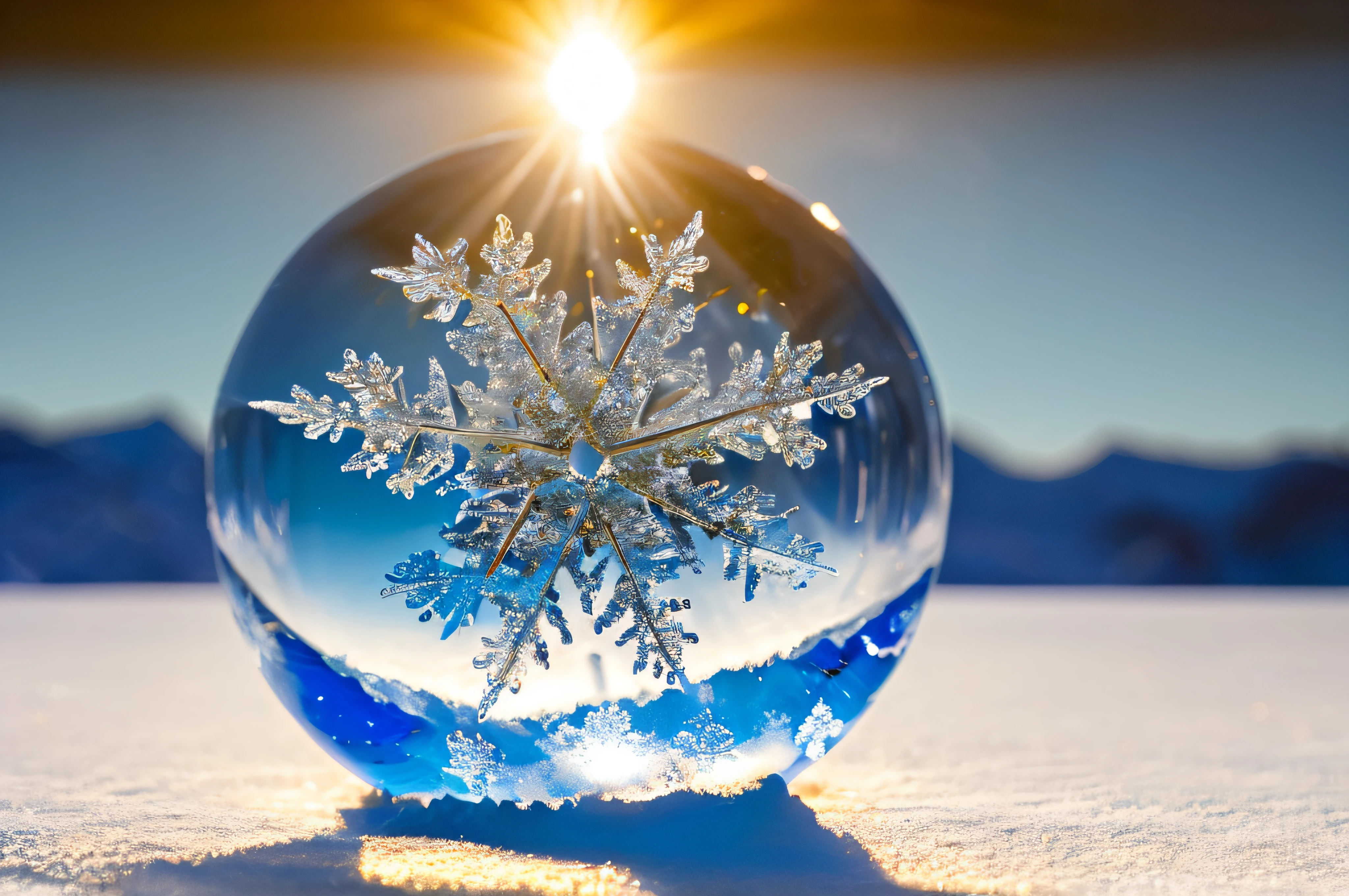 Image of snow and snow crystal ball,encapsulation