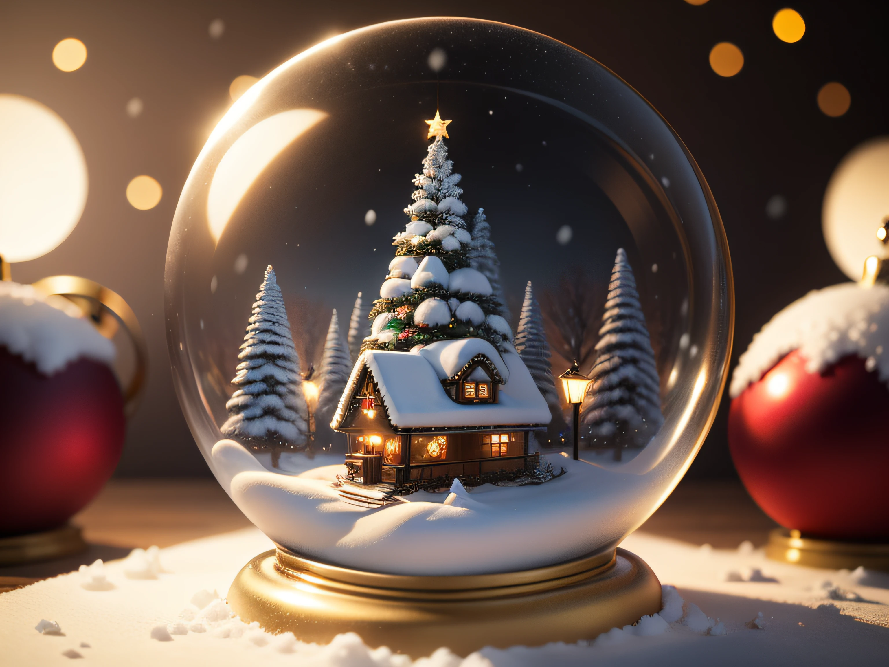 Christmas、Snow globe、No humans、Depth of Field Background))、masterpiece、top-quality、The ultra-detailliert
