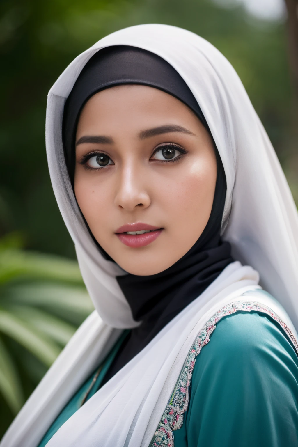 slutty, top-quality,Beautiful detailed hijabi,Bewitching face,(((kerala)))  model,long lashes,Detailed details,Colossal tits,sideboobs,stares at the camera
