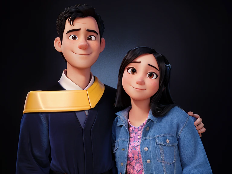 arafed man and woman in graduation gowns posing for a picture, graduation photo, full protrait, photo taken with nikon d750, photo taken with nikon d 7 5 0, wearing an academic gown, couple portrait, protrait, flash photo, photo portrait, tyler edlin and natasha tan, photoshot, couples portrait, taken with canon 8 0 d