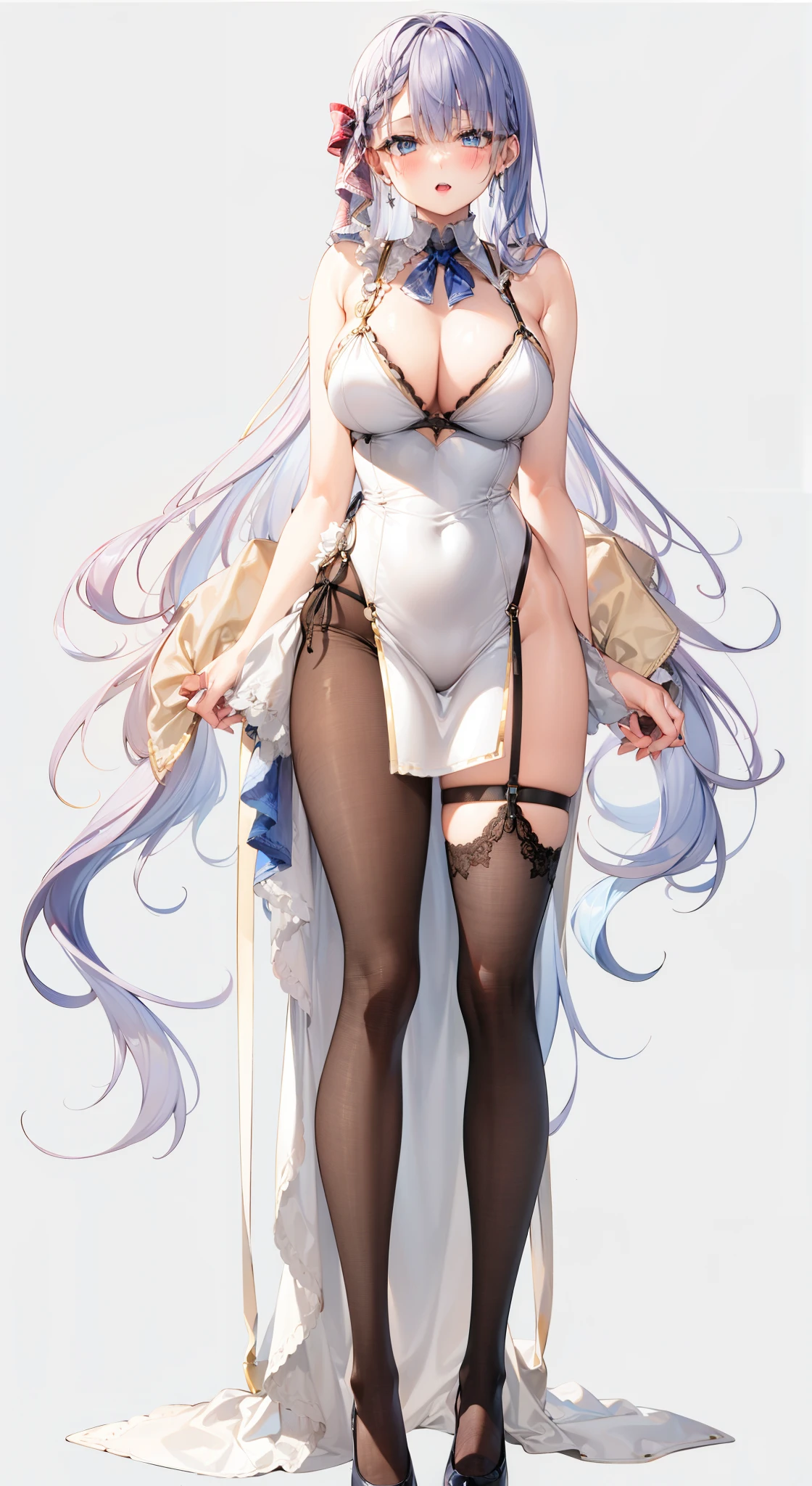 blue long hair,age wife,Bigchest