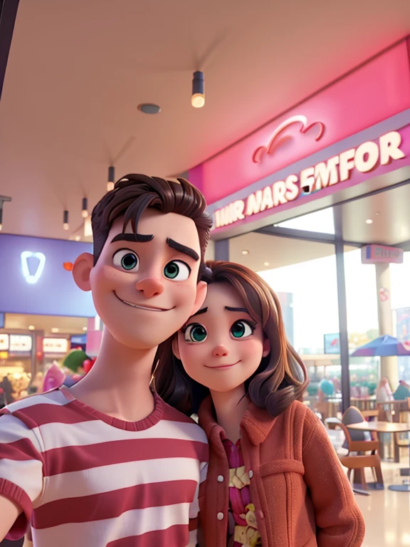 there a man and woman standing in front of a restaurant, at a mall, in a mall, taken with the best dlsr camera, 8k selfie photograph, taken on go pro hero8, 😭🤮 💔, in love selfie, selfie, selfie photo, tyler edlin and natasha tan, taken with sony alpha 9, picture, discovered photo