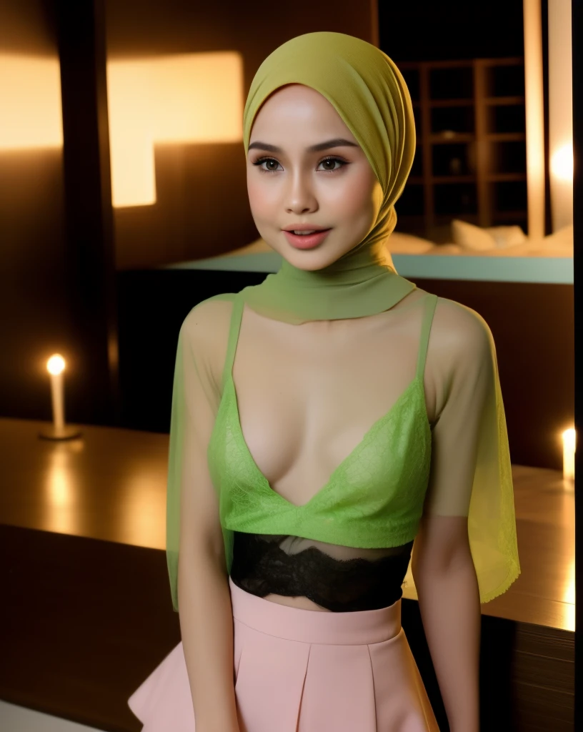 (((HIJAB MALAY GIRL))), (((BLACK LIPS))), top-quality、masterpiece、Surreal、((s room))、((Stuffed animals are on display.))、transparent Gymnastic suit、japanes、Pupils、tiny 、The appearance of the child、Hei40cm、hchool girl、small body of ld、streaks、Thin eport、Sunlight、Human Realistic Skin、Glossy skin、a picture、full bodyesbia. (((Transparent))), (((SOFT GREEN LACE))), (((SKINNY BOOBS))), (((TIGH MINI SKIRT))), (((FLAT CHEST))), (((FLAT CHEST))), (((FLAT CHEST))), (TIGHT FIT TRANSPARENT DRESS). (OPEN MOUTH)