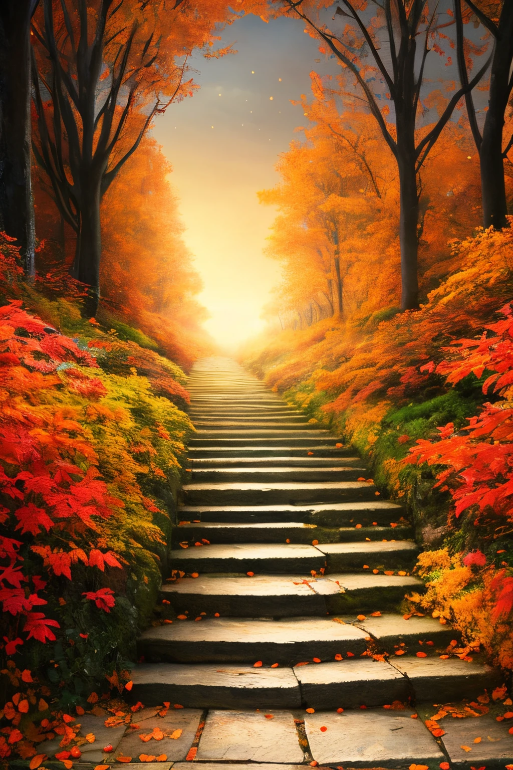On the table, Best quality at best, high qulity, Highly detailed CG Unity 8k wallpaper, Texturedly, Autumn colors，There are many leaves on the ground, an award winning photograph, bokeh, depth of fields, north african free trade area, full bloom, color difference, force, The  very detailed, Hot topics on artstation, Trends on CGSociety, iintricate, high detal, dramatics, halfway art