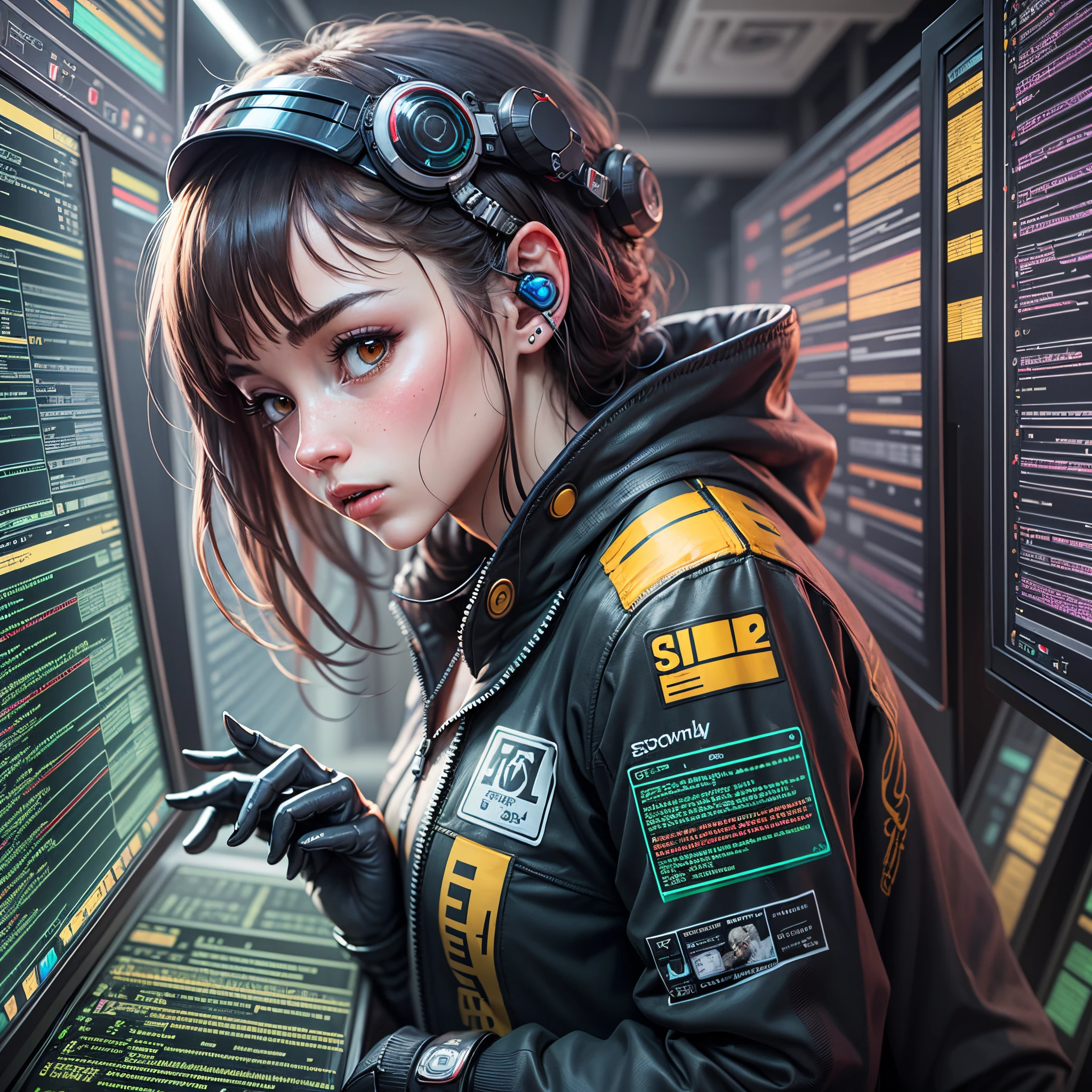 A monkey writes code again，cyber punk style --auto --s2