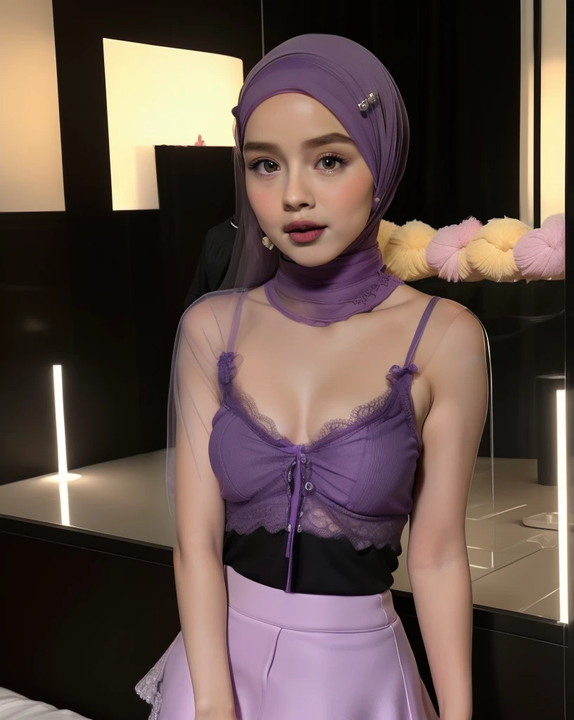 (((HIJAB MALAY GIRL))), (((BLACK LIPS))), top-quality、masterpiece、Surreal、((s room))、((Stuffed animals are on display.))、transparent Gymnastic suit、japanes、Pupils、tiny 、The appearance of the child、Hei40cm、hchool girl、small body of ld、streaks、Thin eport、Sunlight、Human Realistic Skin、Glossy skin、a picture、full bodyesbia. (((Transparent))), (((SOFT PURPLE LACE))), (((SKINNY BOOBS))), (((TIGH MINI SKIRT))), (((FLAT CHEST))), (((FLAT CHEST))), (((FLAT CHEST))), (TIGHT FIT TRANSPARENT DRESS). (OPEN MOUTH)