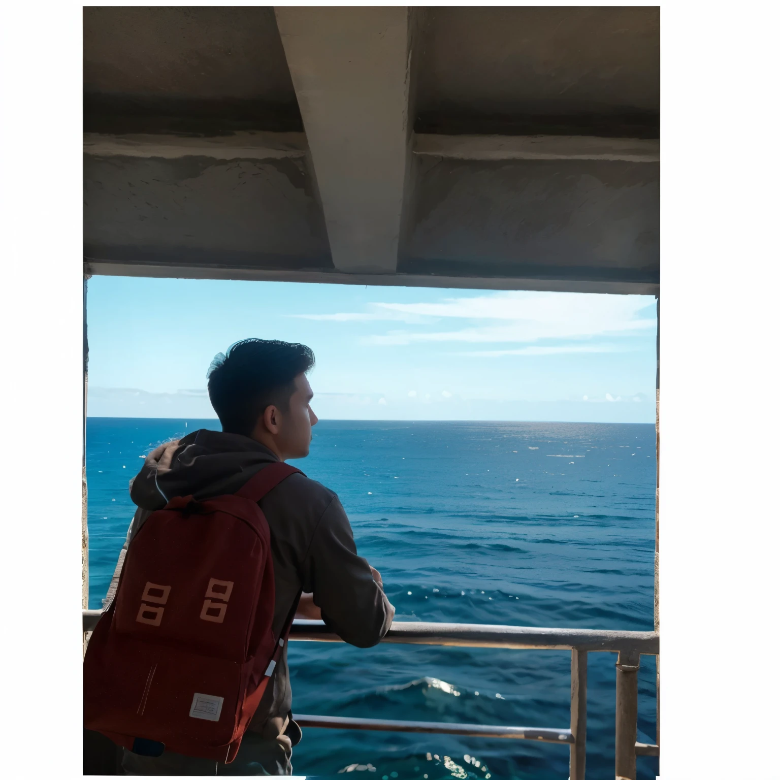 (masterpiece, best quality, super detailed, best shadows), (detailed background,) ocean background, 1 man