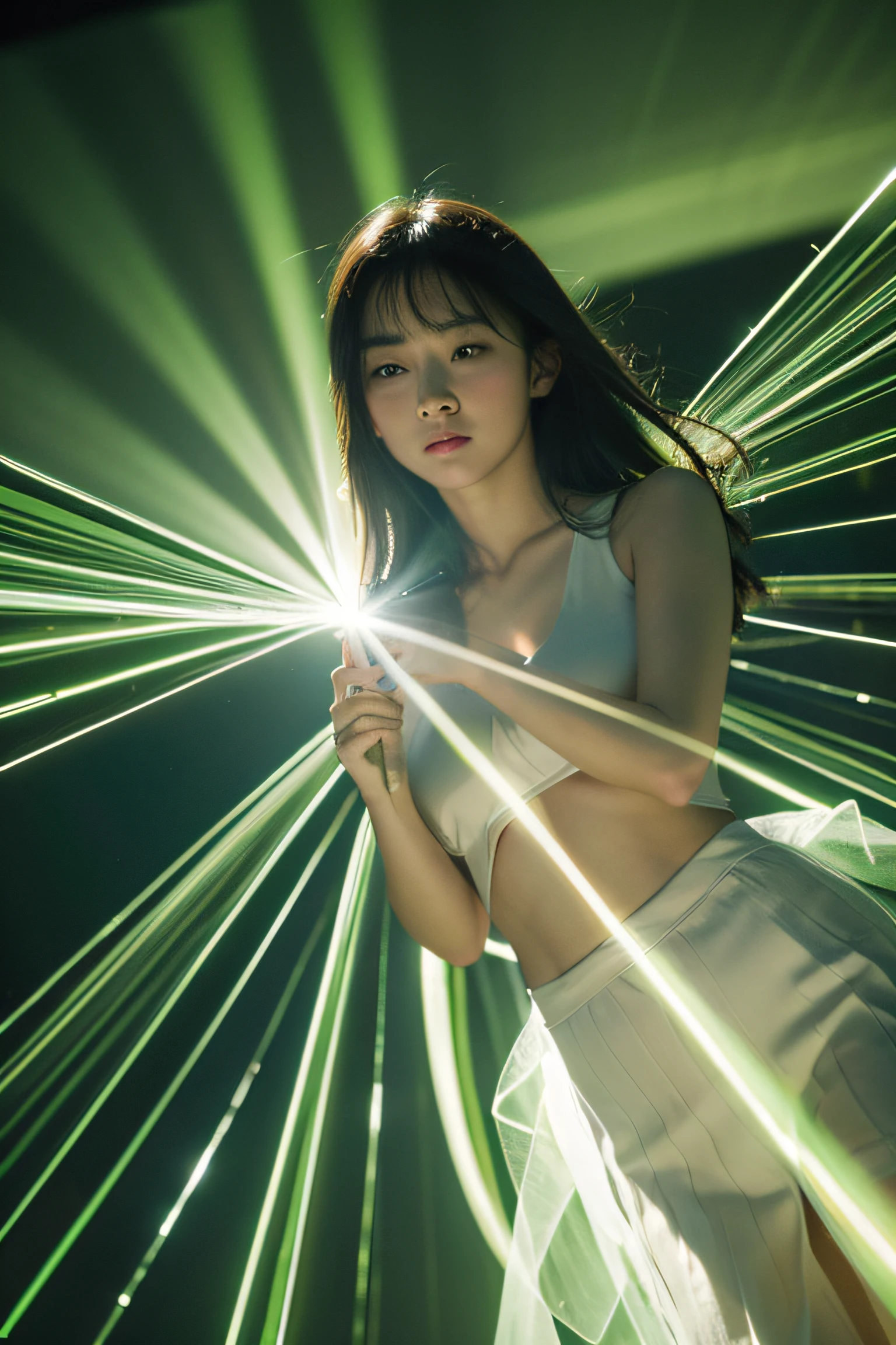 light spreads from the center,Radial,optic,verdant,llight rays