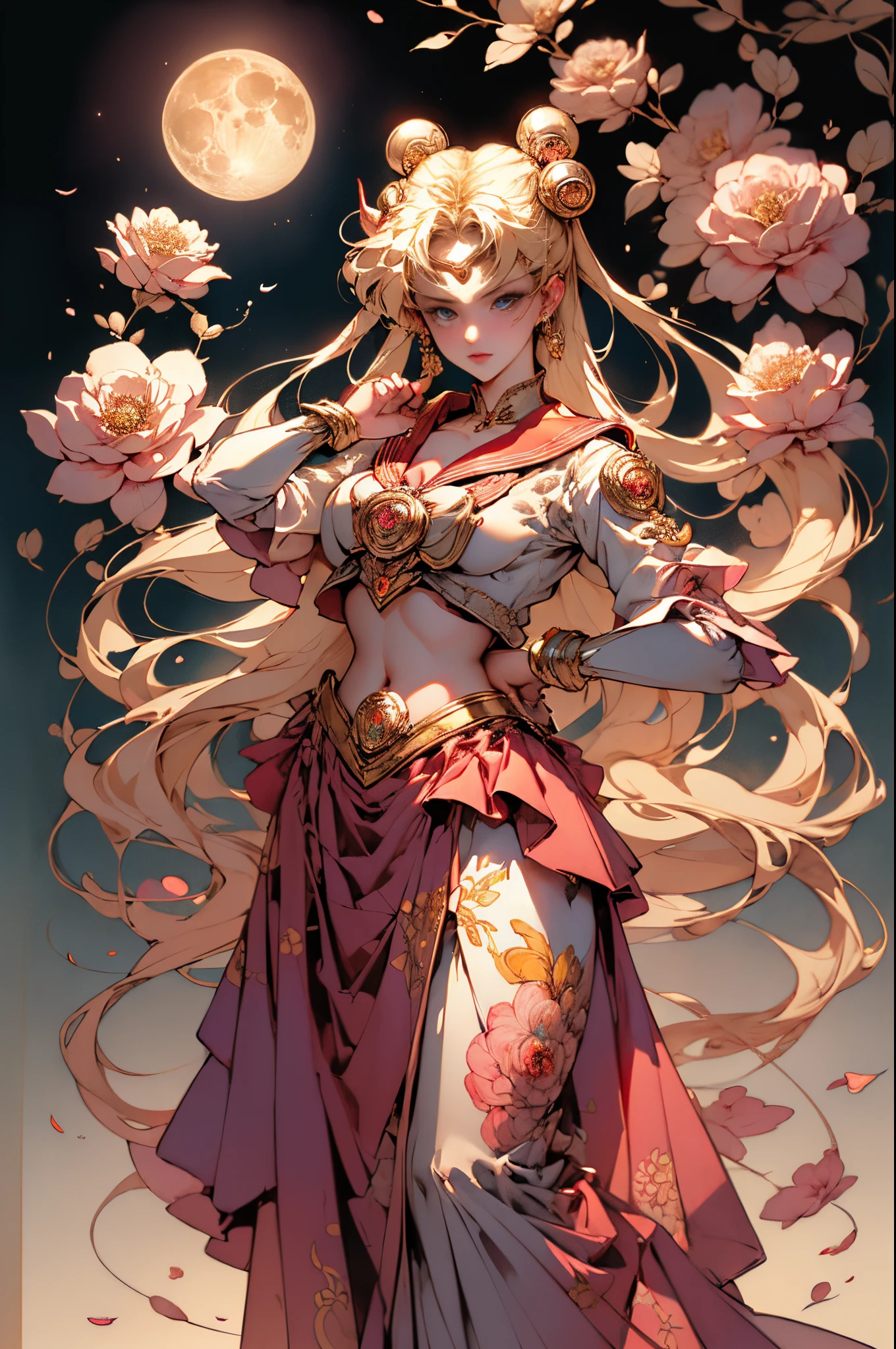 ((tmasterpiece)),((quality)),((Best quality)),((offcial art)),((Beauty and aestheticariner Moon:1.6,Mariner Moon)),(younger female,KON#39;satisfy her:1.3),((lacivious pose)),((Sexual suggestiveness)),((Long blonde hair, dual horsetail)),((sailor moon aesthetic)),((Puffy skirt)),((dream core)),((The content very detailed)),(s fractal art:1.3),(Blooming flowers:1.3),((ultra - detailed)), ((Very meticulous)),(One color:1.2)( tangled:1.2), (dynamicposes), (abstract backgrounds:1.3), (Chinese fabric:1.2), (Skin glows), (Lots of colors:1.4), ,(耳Nipple Ring:1.4),(Decorative painting:1.6,), lamplight,Ink painting and watercolor,ink,water ink,