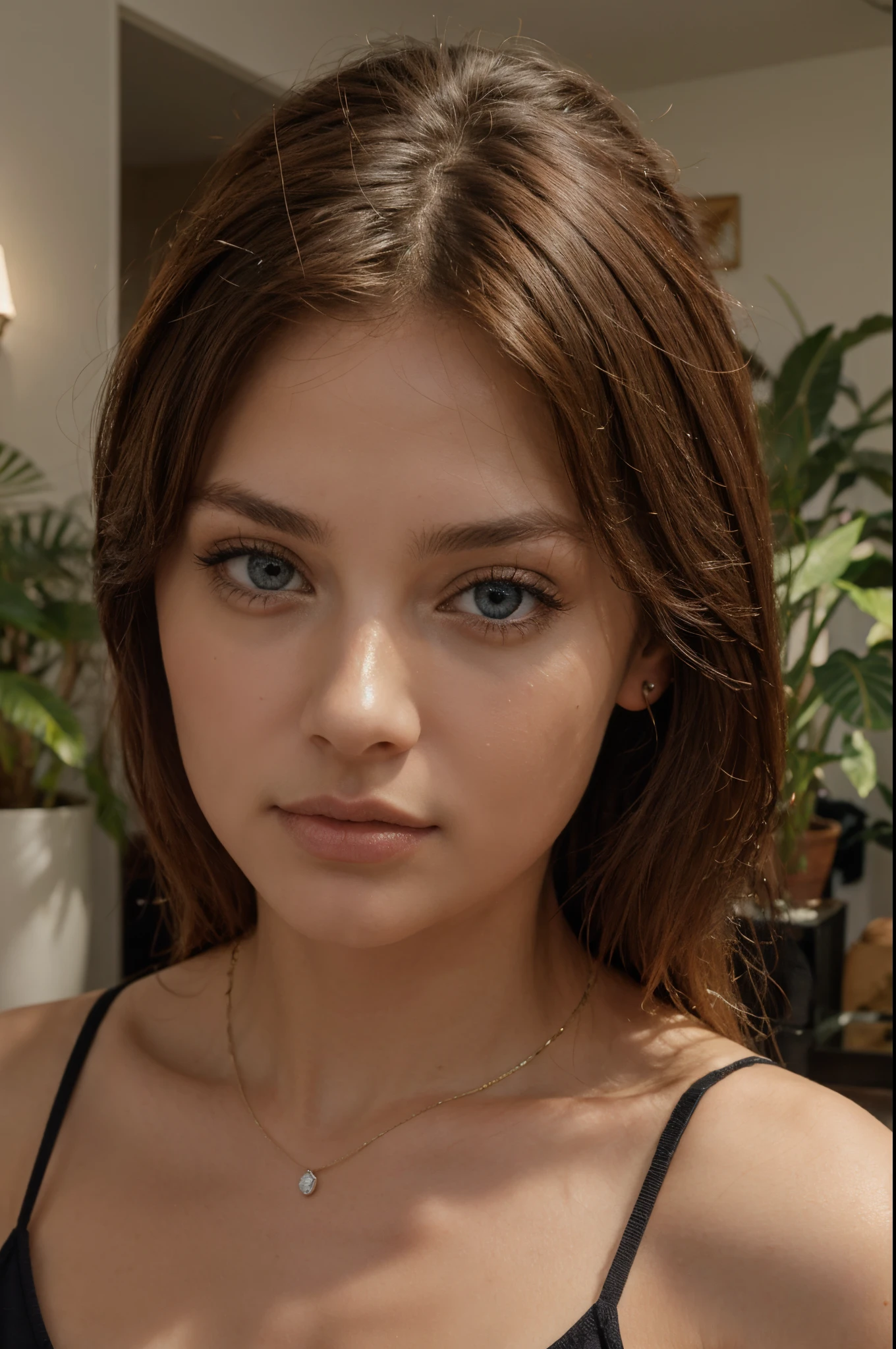piel lisa,bella de ojos azules y piel blanca