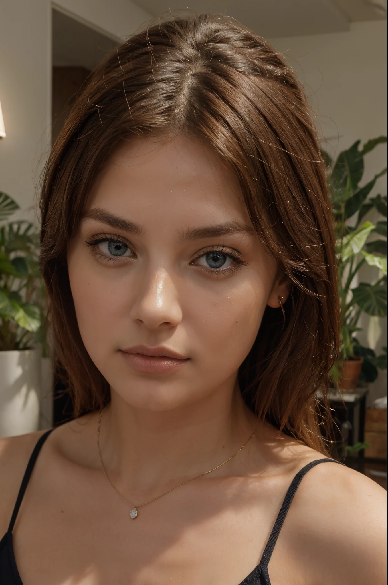 piel lisa,bella de ojos azules y piel blanca