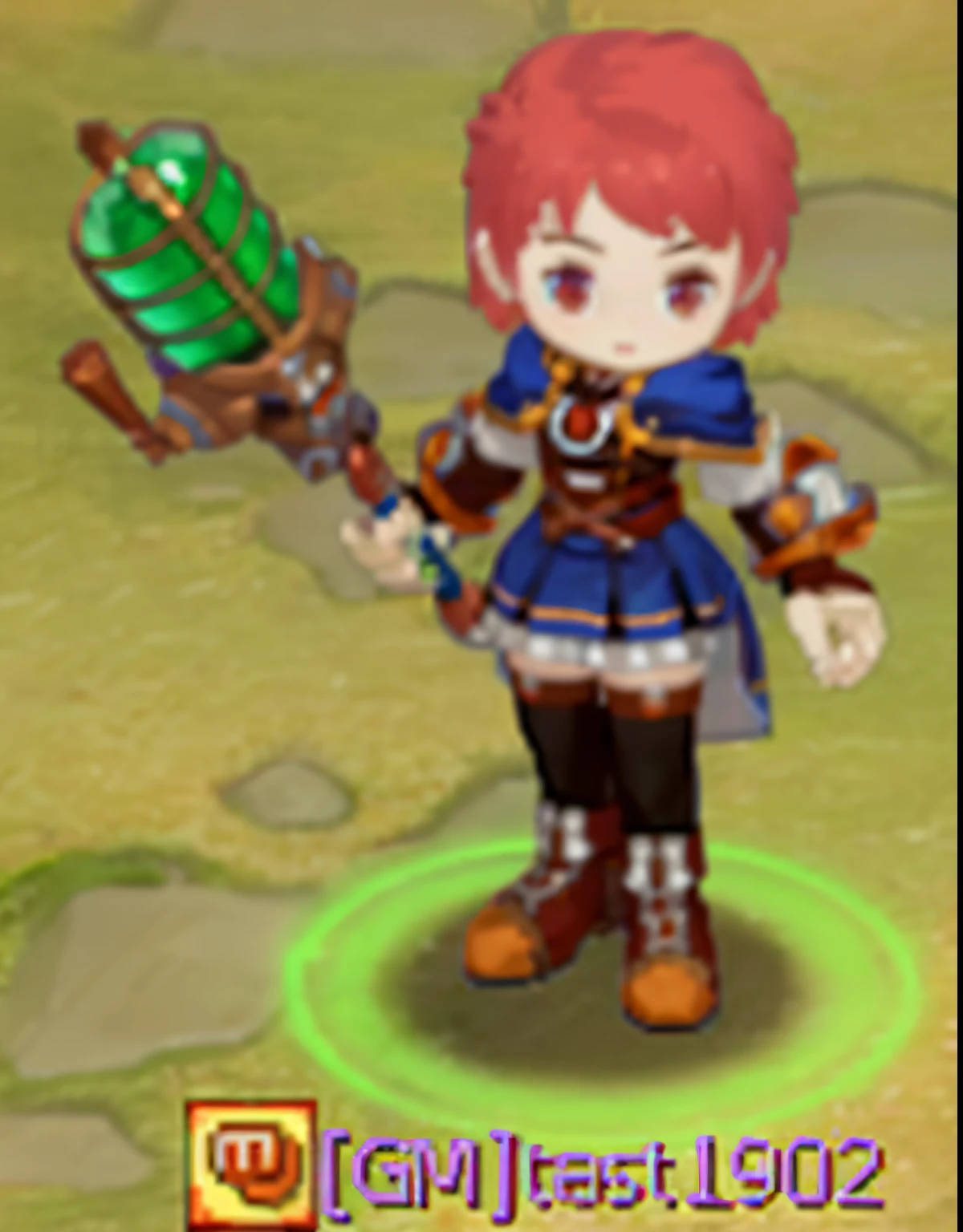 Close-up of a man holding a green object in a field, This role playing game character, rpg skill, Maple Story Gun Girl, role playing game characters, Role playing game character avatar, Ragnarok Online, upper body 2d game avatar, rpg game style, Clear  portrait, gear aurora, ingame image, rpg game , Maple Leaf Story style, rpg game_sportrait, A huge role-playing game