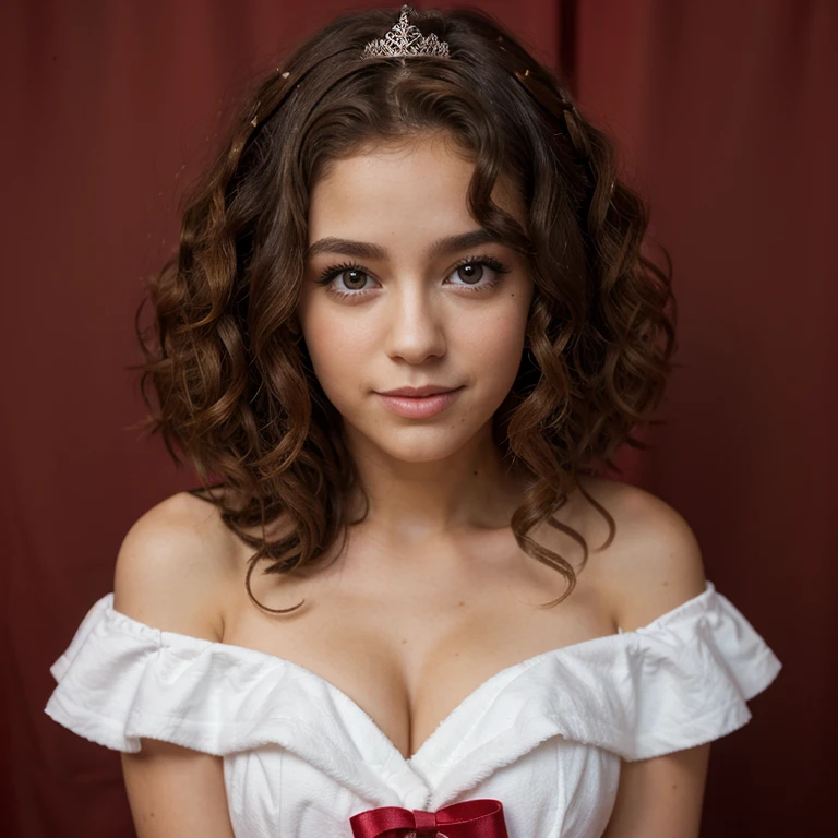 Double eyelids cute curly hair christmas queen