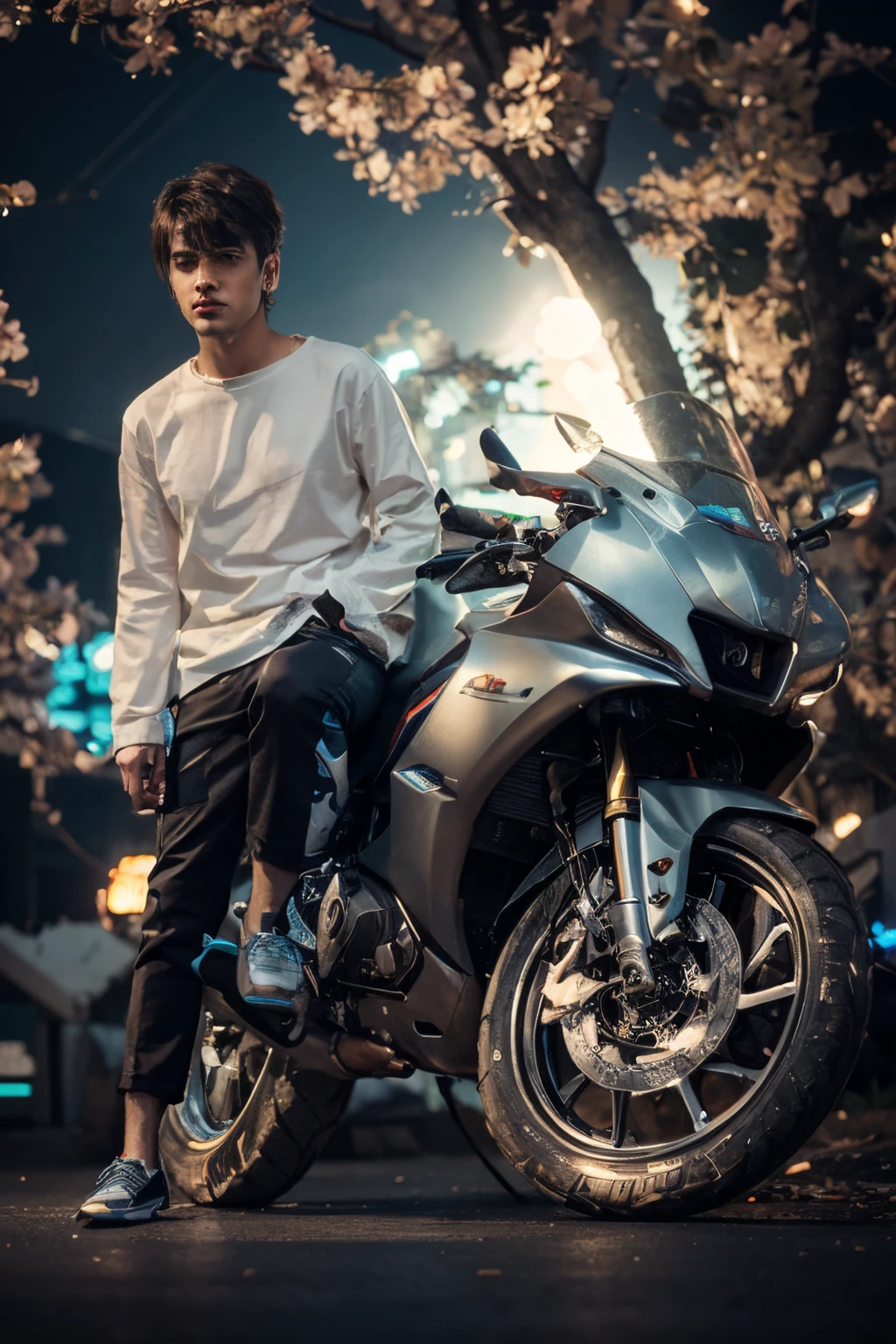 Change background cyberpunk handsome boy,realic face 8k,ultra realistic