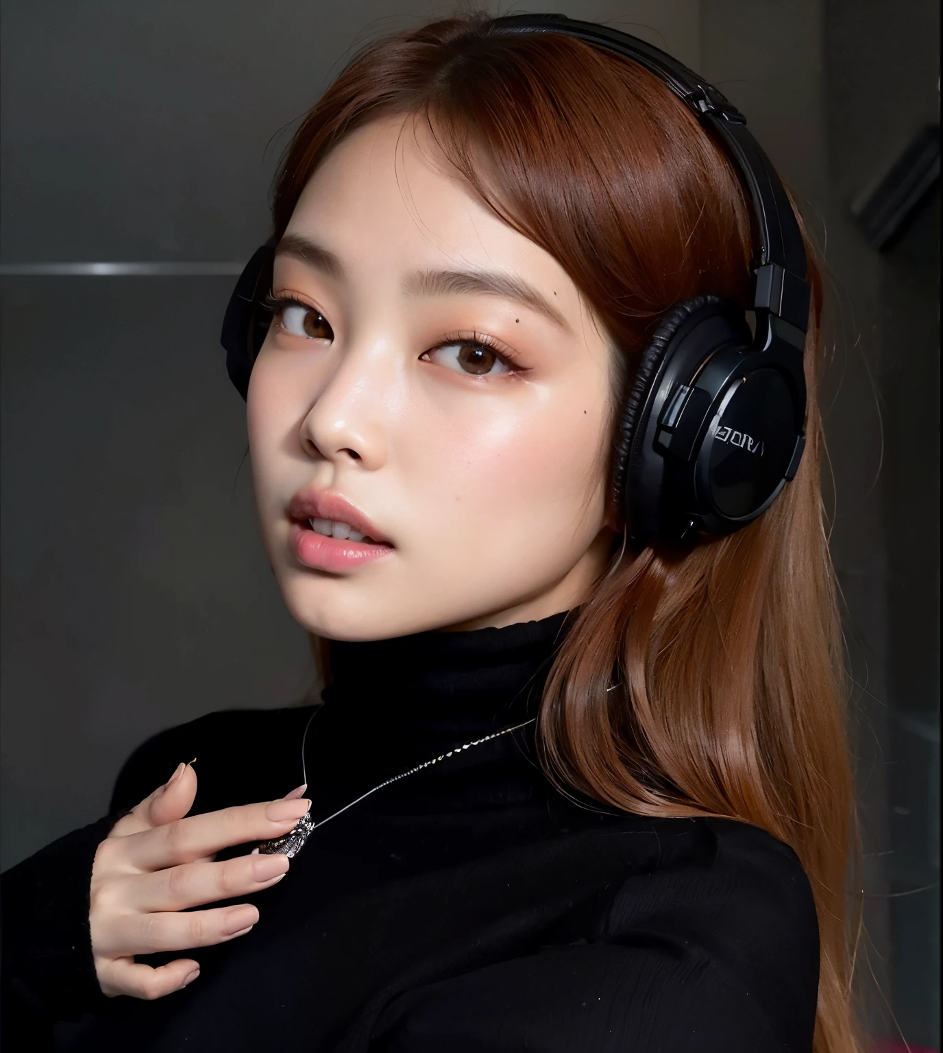 jennie from blackpink com fones de ouvido e um colar, com fones de ouvido, com fones de ouvido, Retrato de Jossi de Blackpink, Ulzzang, jennie blackpink, jossi do blackpink, Dom Yunjoo, usando fones de ouvido pretos, Jaeyeon Nam, Heonhwa Choe, Jinyoung Canela, menina coreana, Parque Ji-min, Parque Roseanne do Blackpink, Usando fones de ouvido