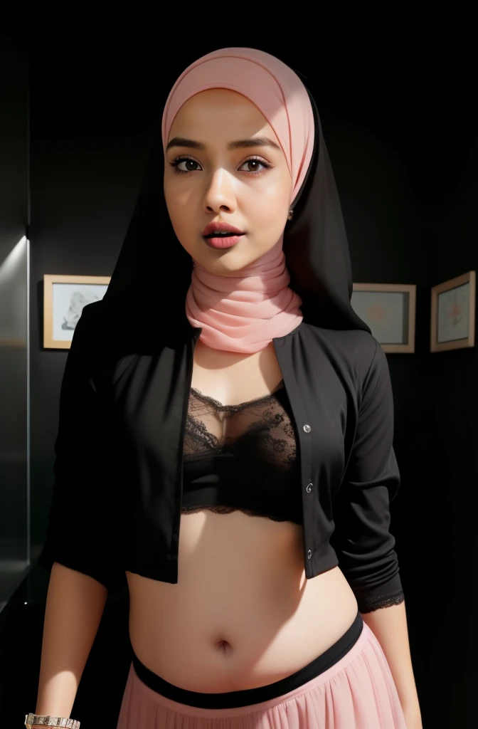 (((HIJAB MALAY GIRL))), (((BLACK LIPS))), ( OPEN YOUR MOUTH),top-quality、masterpiece、Surreal、((childs room))、((Stuffed animals are on display.))、transparent Gymnastic suit、japanes、Pupils、tiny girl、The appearance of the child、Height 140cm、hchool girl、small body of a child、streaks、Thin leg、report、Sunlight、Human Realistic Skin、Glossy skin、a picture、full bodyesbia. (((Transparent))), (((SOFT SOFT PINK LACE))), (((SKINNY BOOBS))), (((TRANSPARENT MINI SKIRT))), (((FLAT CHEST))), (((FLAT CHEST))), (((FLAT CHEST))), (TIGHT FIT TRANSPARENT DRESS). (OPEN MOUTH) (ANGRY), ( HEAVY PREGNANT ), (((PIERCED)))
