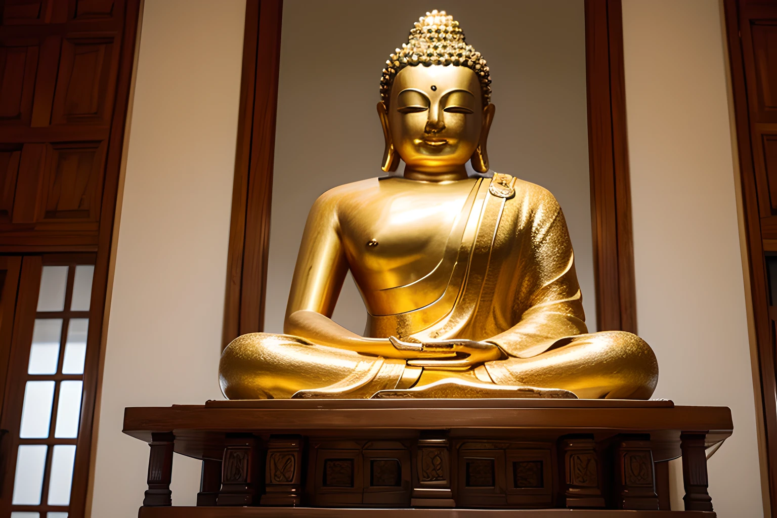 There a Buddha statue in the main hall