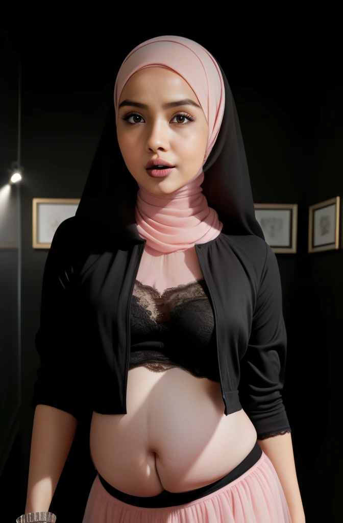 (((HIJAB MALAY GIRL))), masutepiece, High quality, UHD 32K, Realistic face, Realistic skin feeling , A Japanese Lady, 8 years old, Little Girl, Very cute and baby-like face, (((FLAT CHEST))), (MATRIX WORLD), ((look In front  at the camera and SMILE)), (((LITTLE GIRL))), (((CUTE GIRL))), ((TRANSPARENT)), ((PINK LIPS)), ((LACE)), ((TRANSPARENT)), ((FLAT CHEST)).