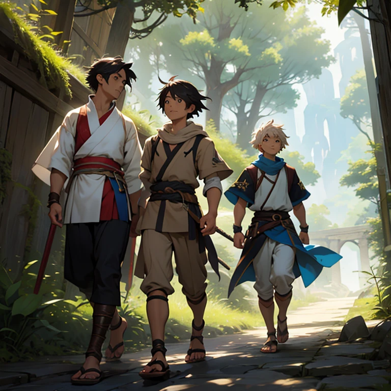 Haruki encounters companions with different races and abilities, Ken and Lute, during his adventure. They cooperate towards a common goal, showcasing their abilities and deepening trust. The trio resolves to embark on a journey of adventure adorned with bonds and friendship.