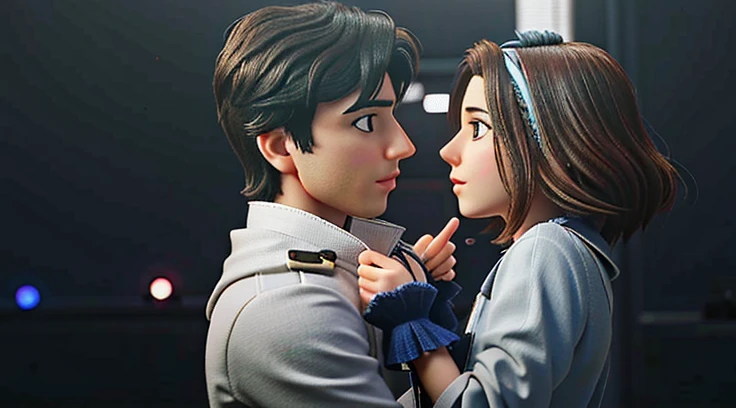 they are looking at each other in the dark, shot from movie, still shot from movie, awww, still from movie, pretty face!!, still from a terence malik film, they are in love, movie promotional image, high quality movie still, * colour splash *, fan art, scene!!, very beautiful photo, an attractive, film promotional still
