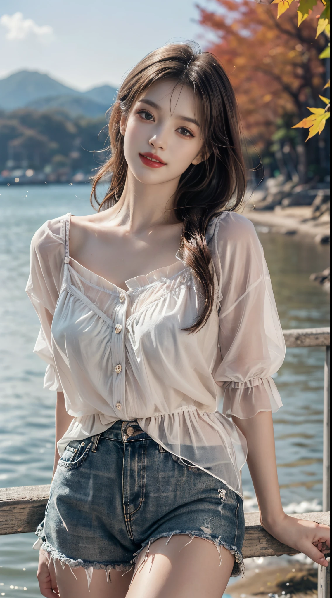 ((Best Quality, 8k, Masterpiece:1.3)), Focus: 1.2, Perfect Body Beauty: 1.4, Buttocks: 1.2, (Layered Haircut, Medium Chest: 1.2)), (Rain, Street:1.3), White Slip Shorts: 1.1, Highly detailed face and skin texture, Delicate collarbone, Delicate eyes, Double eyelids, Whitening skin, Long hair, (Shut up: 1.3), Full body