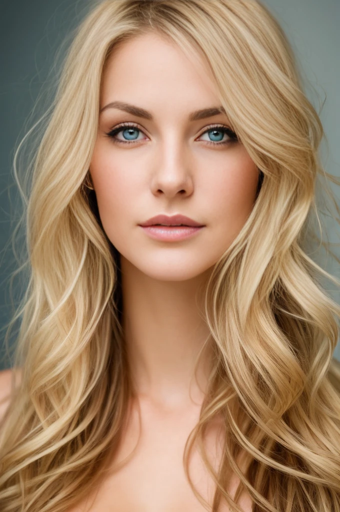Blonde woman with long hair and blue eyes posing for a photo, Beautiful portrait lighting, soft portrait shot 8 k, blonde and attractive features, Cinematic Headshot Portrait, Medium Portrait Soft Light, Blonde Frau, 7 0 mm Hochformat, 60mm Hochformat, Atemberaubende NahaufnahmeHeadshot, beautiful blonde woman, glattes blondes Haar, Medium Portrait Top Light, Nahaufnahme einer blonden Frau. lachend, big boobs, half body