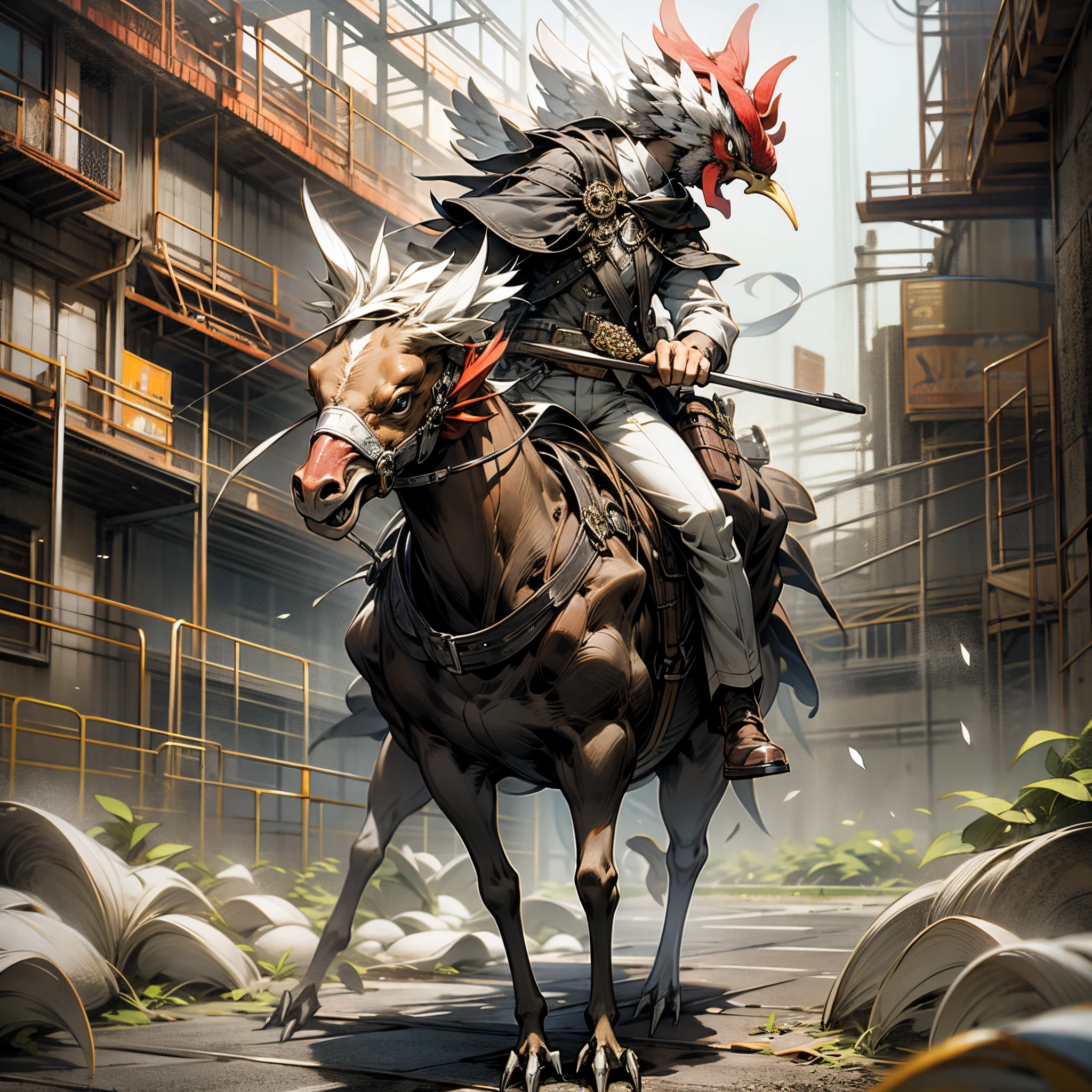 A cowboy riding a chicken --auto --s2