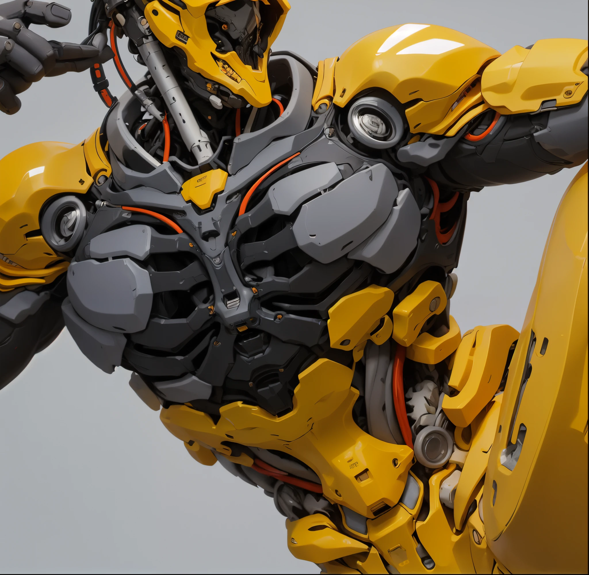 Ultra-detailed details，There  a mechanical skeleton under the metal breastplate，mechanical skeleton，Prosthetic mechanical skeleton，cyber punk personage
