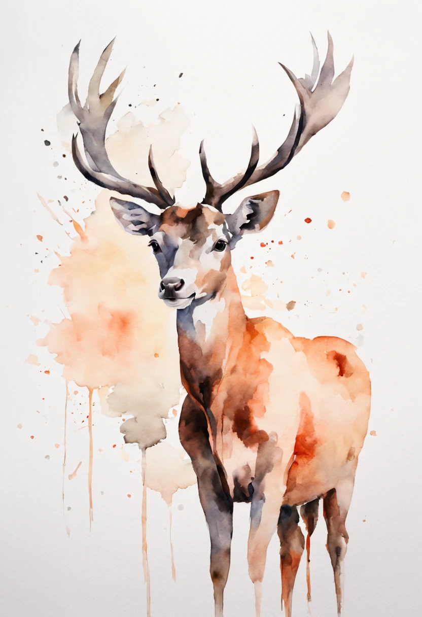 (minimalism:1.4), watercolor, animal, (best quality, masterpiece:1.3)